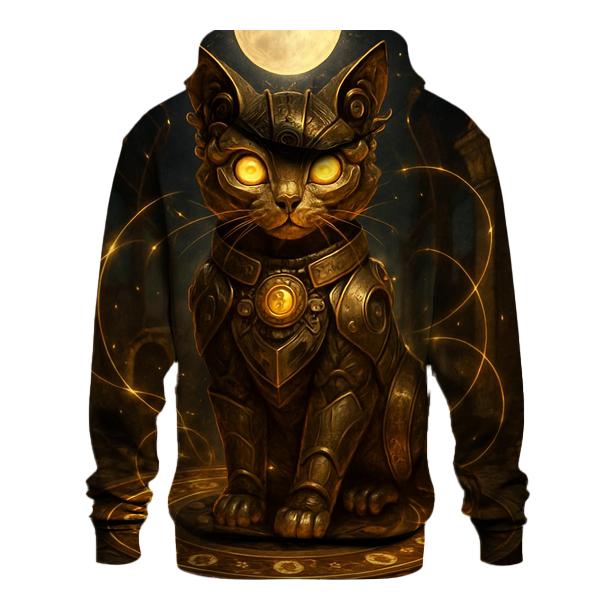 Clockwork Guardian Cat graphic hoodies