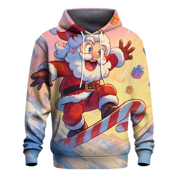 Surfboard Santa Sunset embroidered hoodies