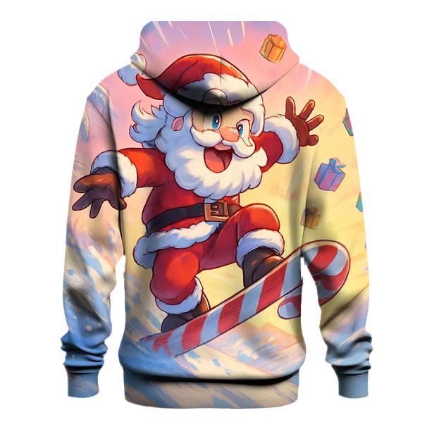 Surfboard Santa Sunset embroidered hoodies