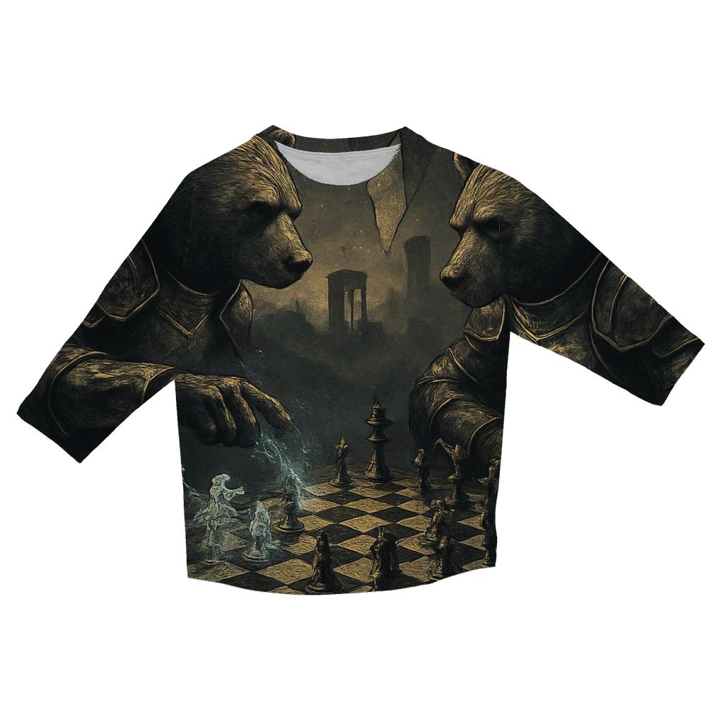 Mirrored Chessbear Duel fashion 3/4 sleeve shirts
