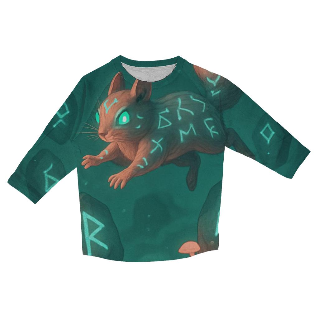 Glyphbound Squirrel casual three quarter sleeve shirts