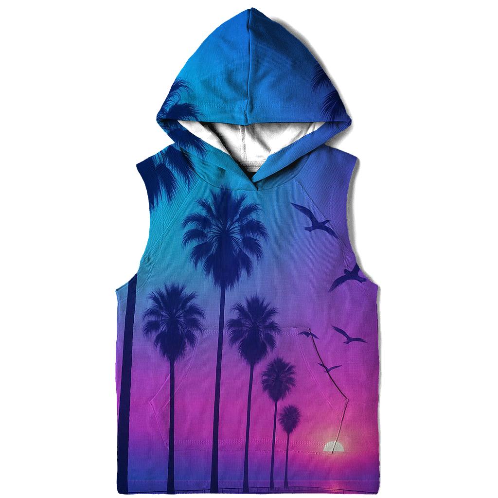 Neon Palms Afterglow zip-up hoodies