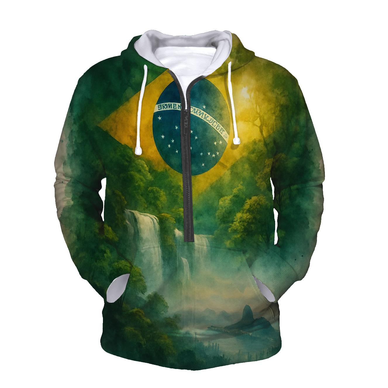 Brazil Rainforest Banner zip-up hoodies