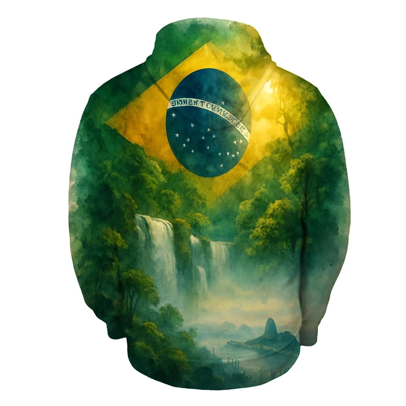Brazil Rainforest Banner zip-up hoodies