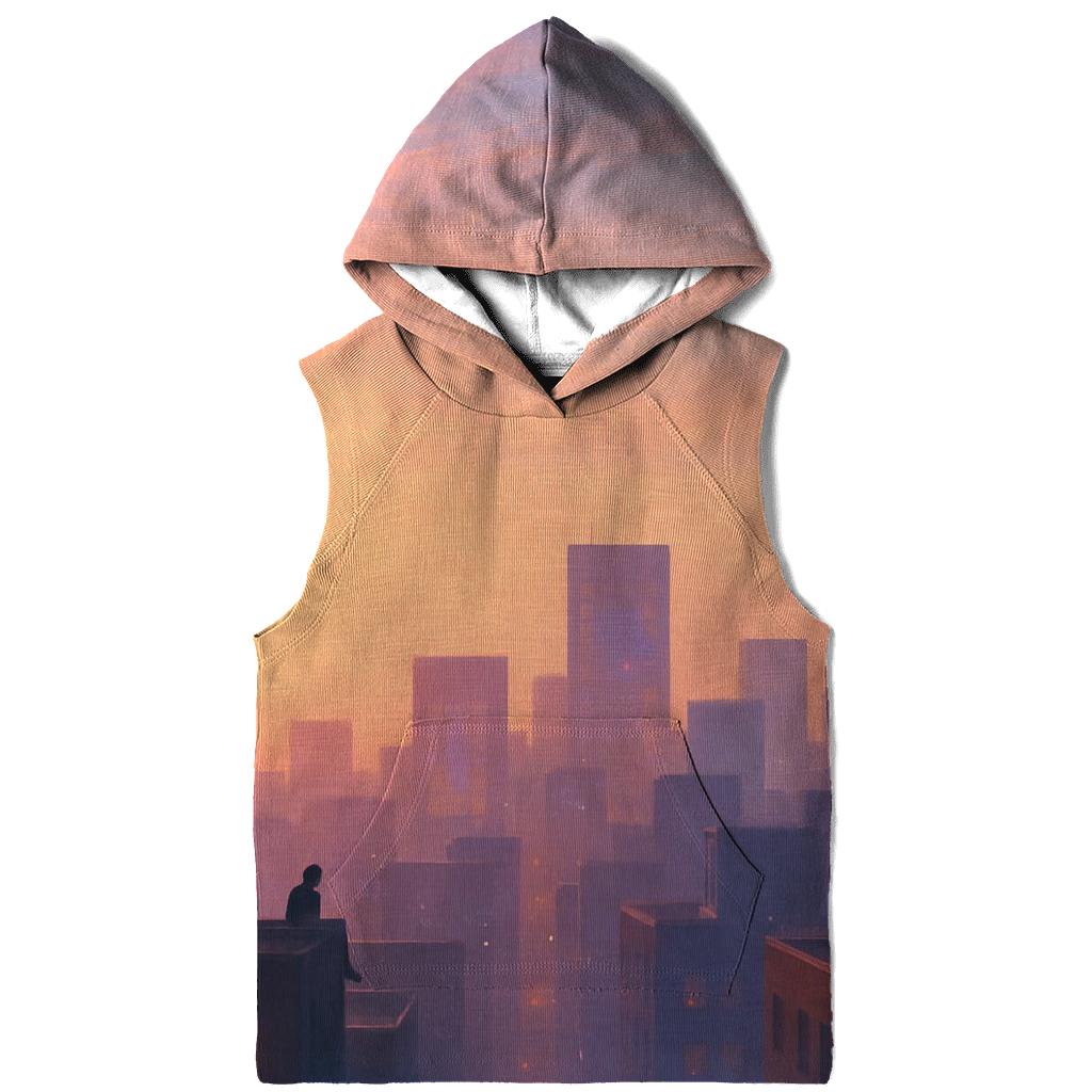 Lavender City Silhouette embroidered hoodies