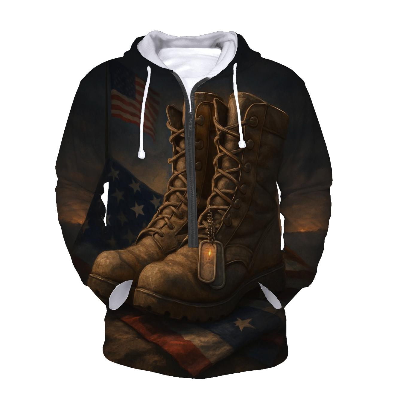 Boots At Twilight Flag graphic hoodies