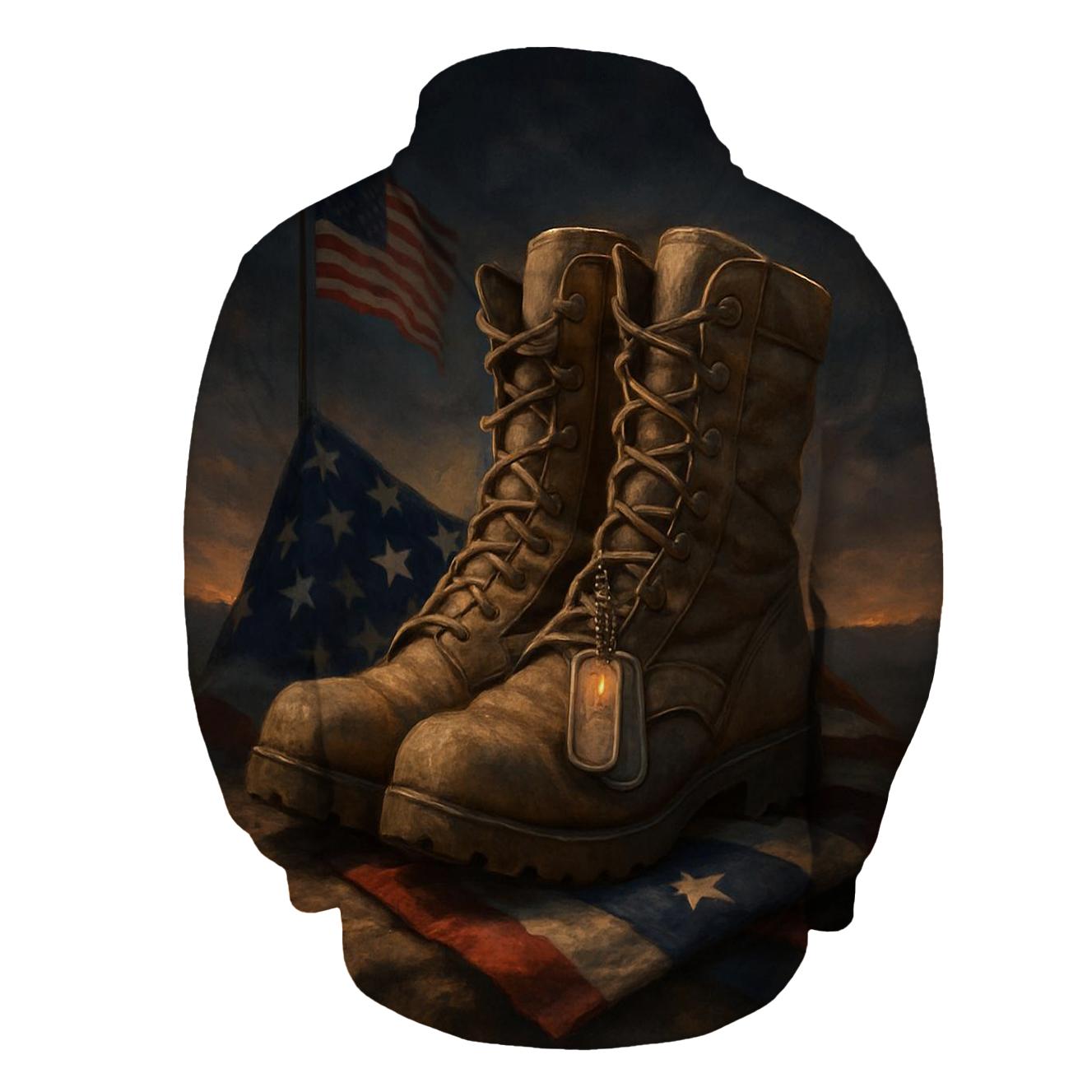 Boots At Twilight Flag graphic hoodies