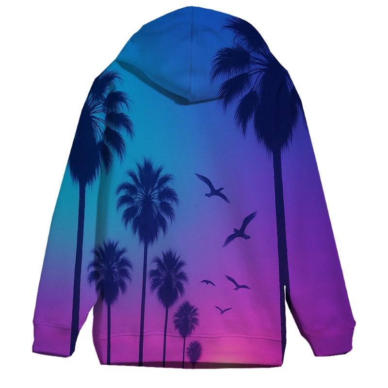 Neon Palms Afterglow pullover hoodies