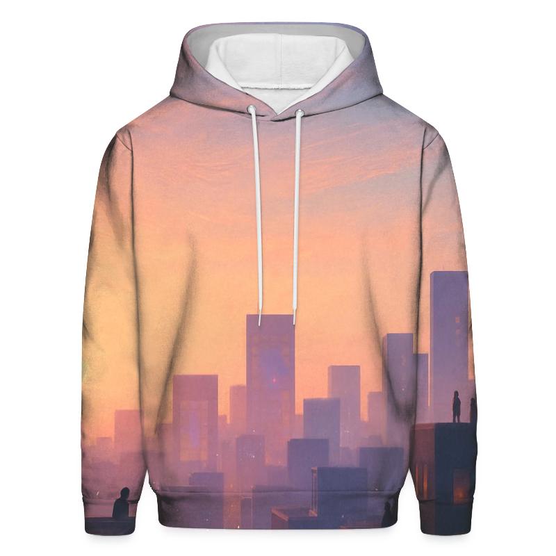 Lavender City Silhouette zip-up hoodies