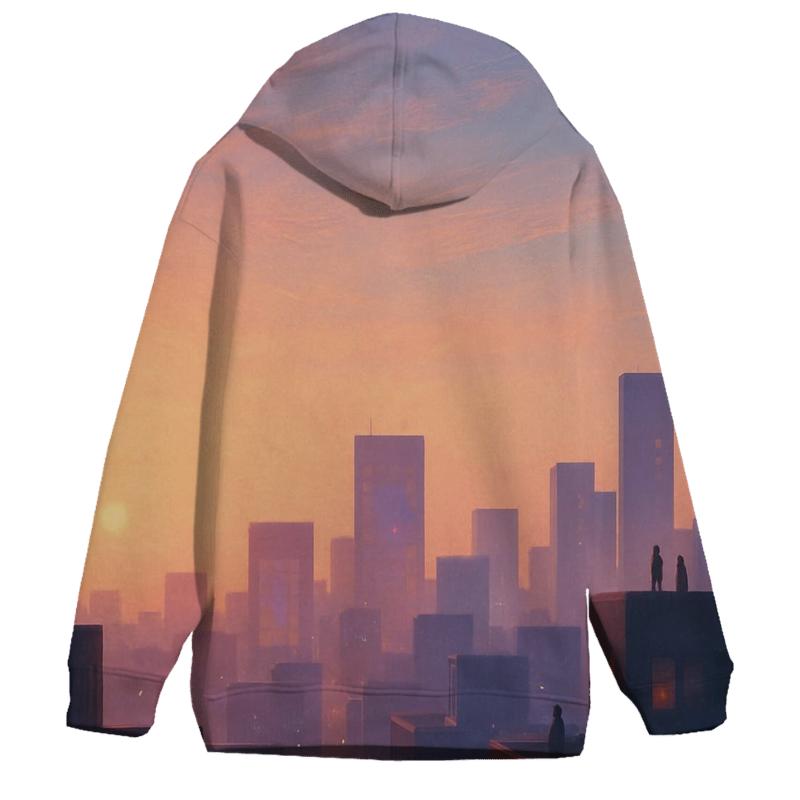 Lavender City Silhouette zip-up hoodies