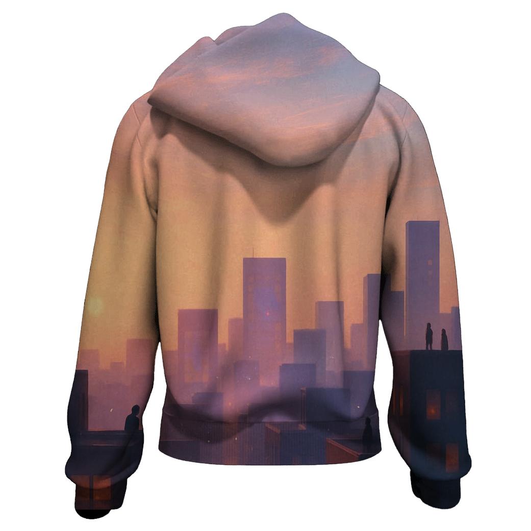 Lavender City Silhouette printed hoodies