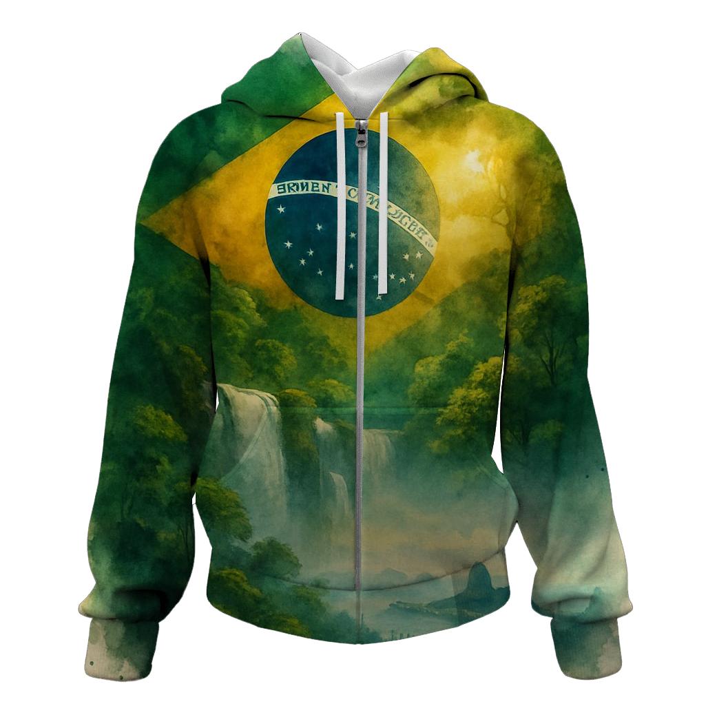 Brazil Rainforest Banner embroidered hoodies