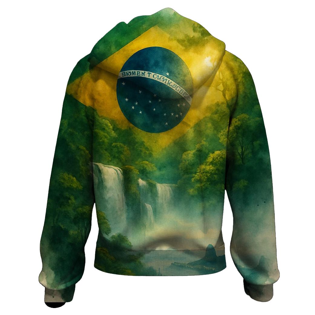 Brazil Rainforest Banner embroidered hoodies