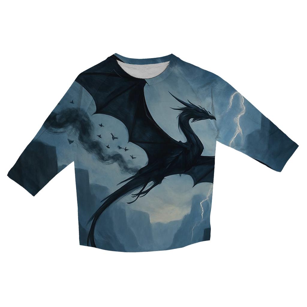 Obsidian Kite Dragon custom 3/4 sleeve shirts
