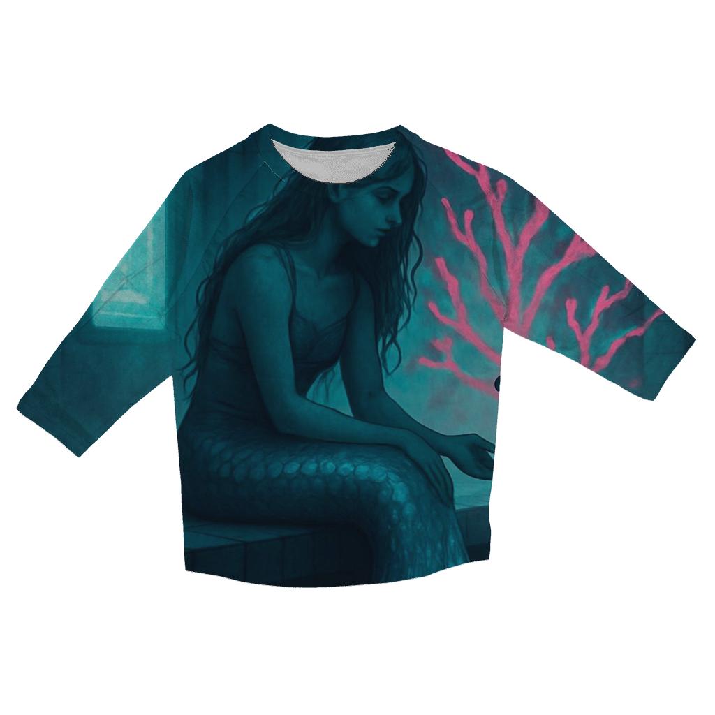 Iridescent Subway Mermaid designer 3/4 sleeve blouses