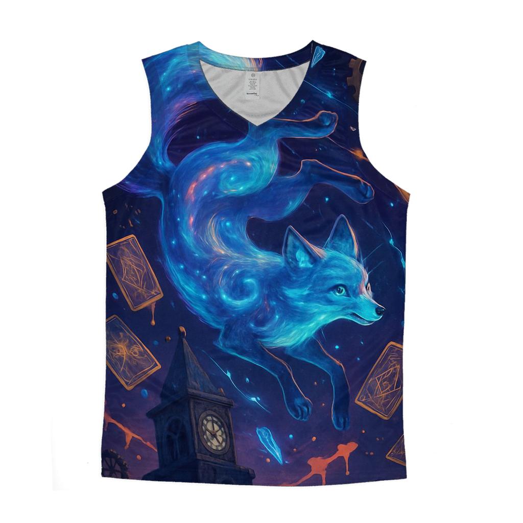 Nebula Trickster Fox graphic print tank tops