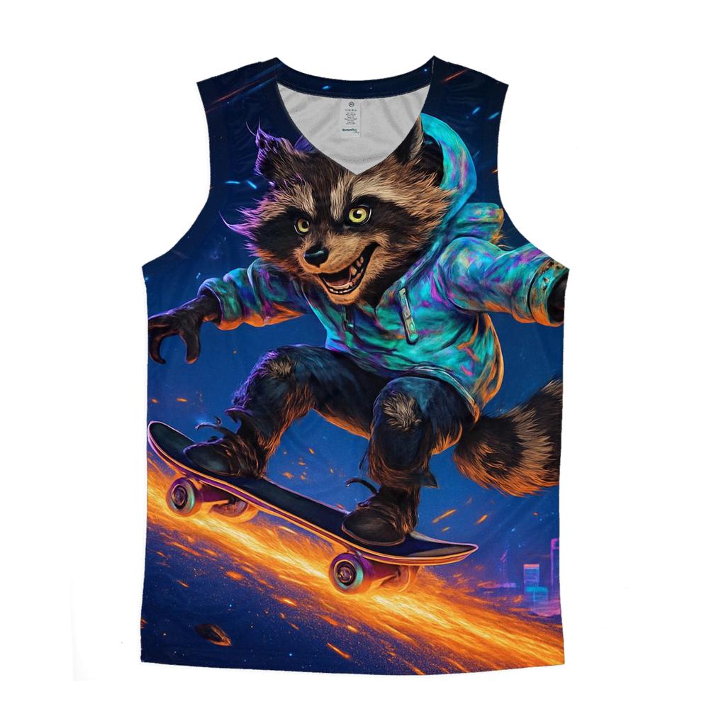 Celestial Skate Raccoon custom tank tops