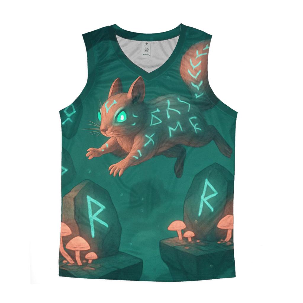 Glyphbound Squirrel cotton sleeveless tops