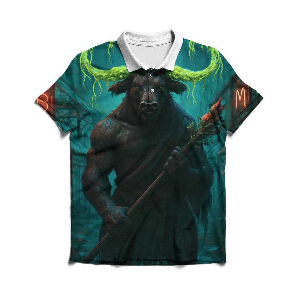 Vinebound Neon Minotaur custom polo shirts
