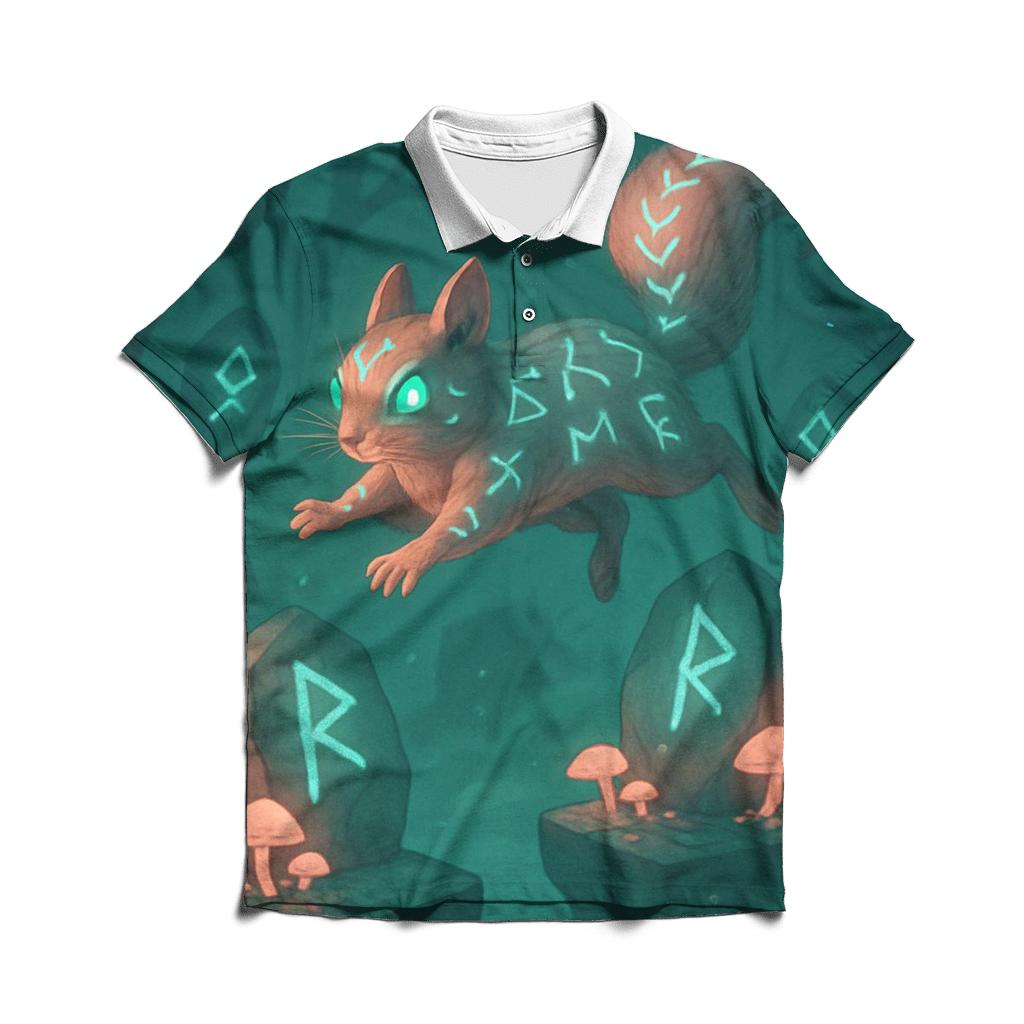 Glyphbound Squirrel stylish collar polo tees