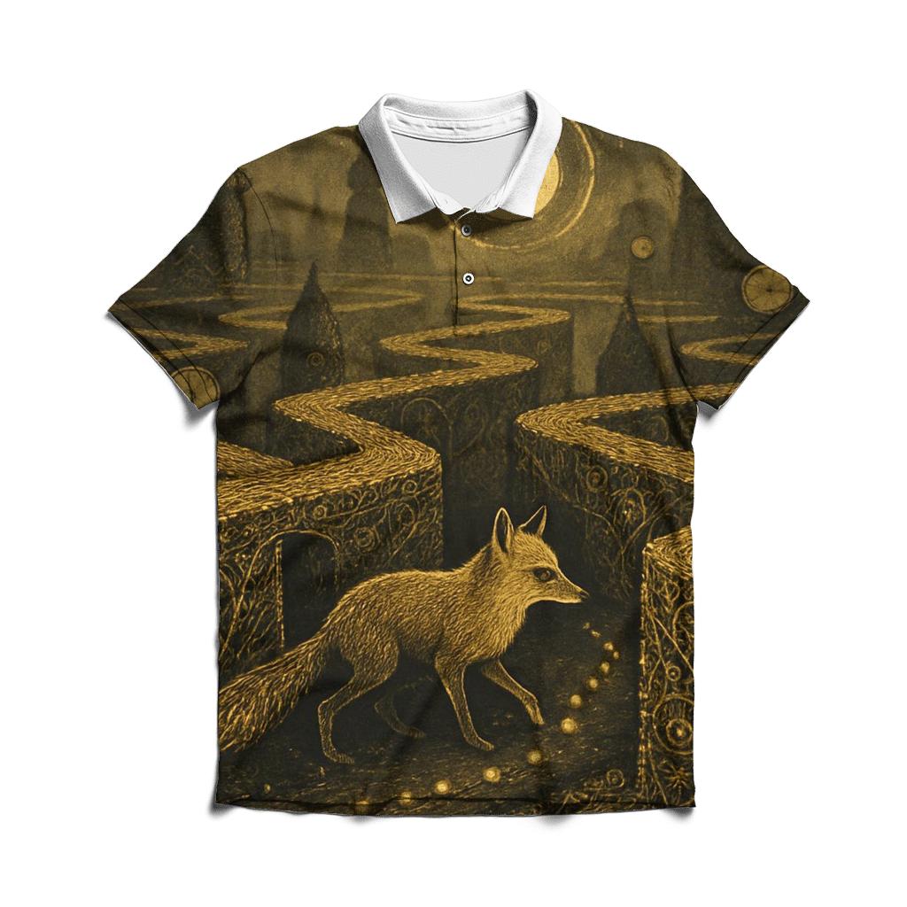 Gilded Hedge Maze Fox personalized polo shirts