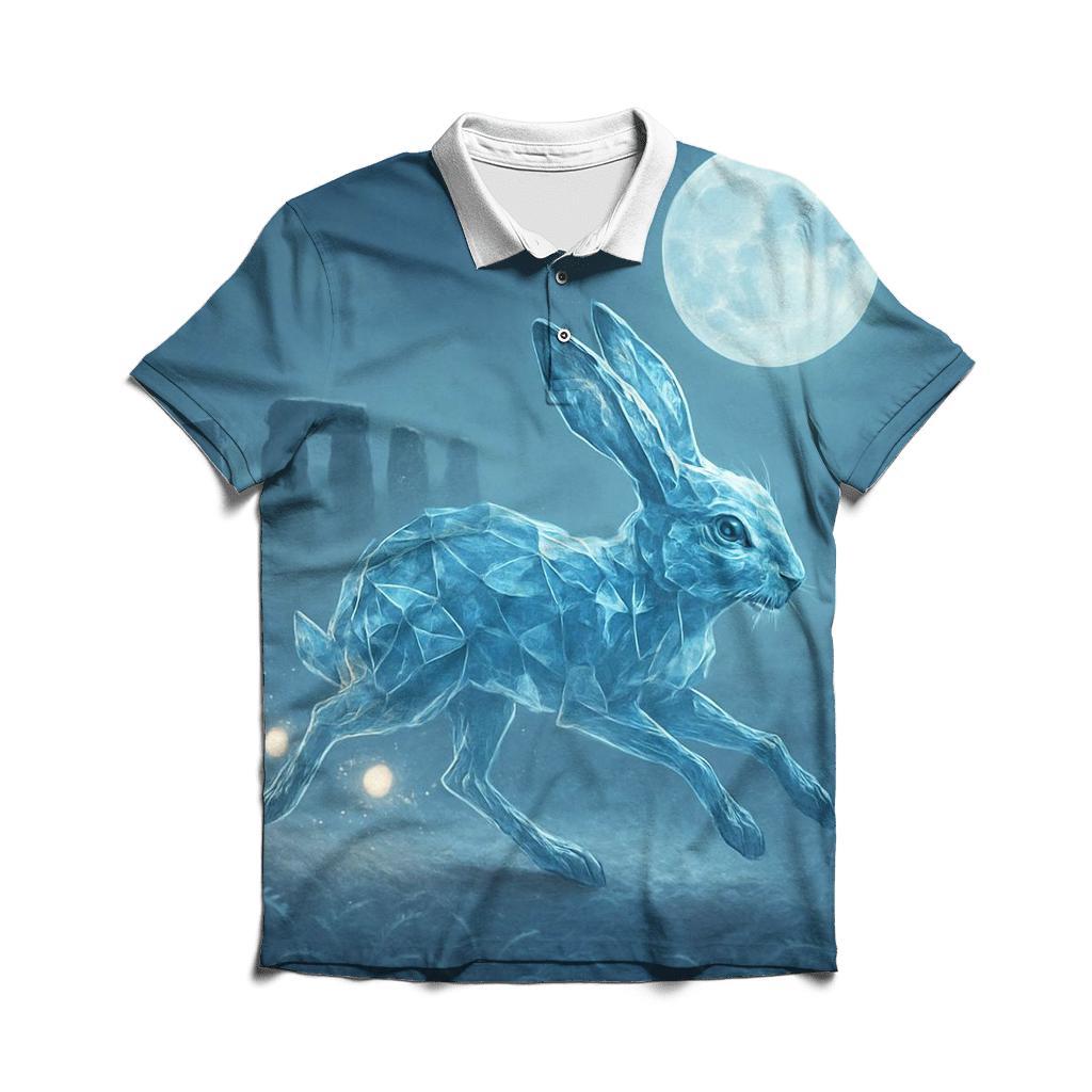 Crystalline Lantern Hare custom polo shirts