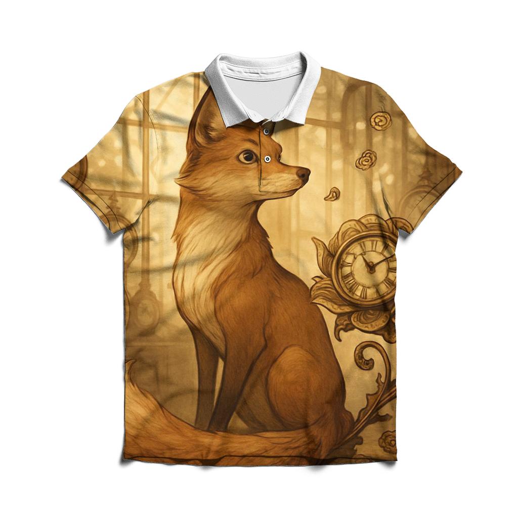 Clockwork Rose Fox embroidered polo tops