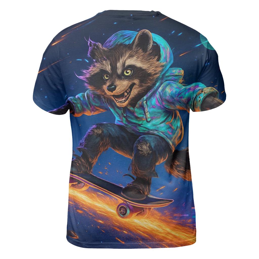 Celestial Skate Raccoon custom all-over print shirts