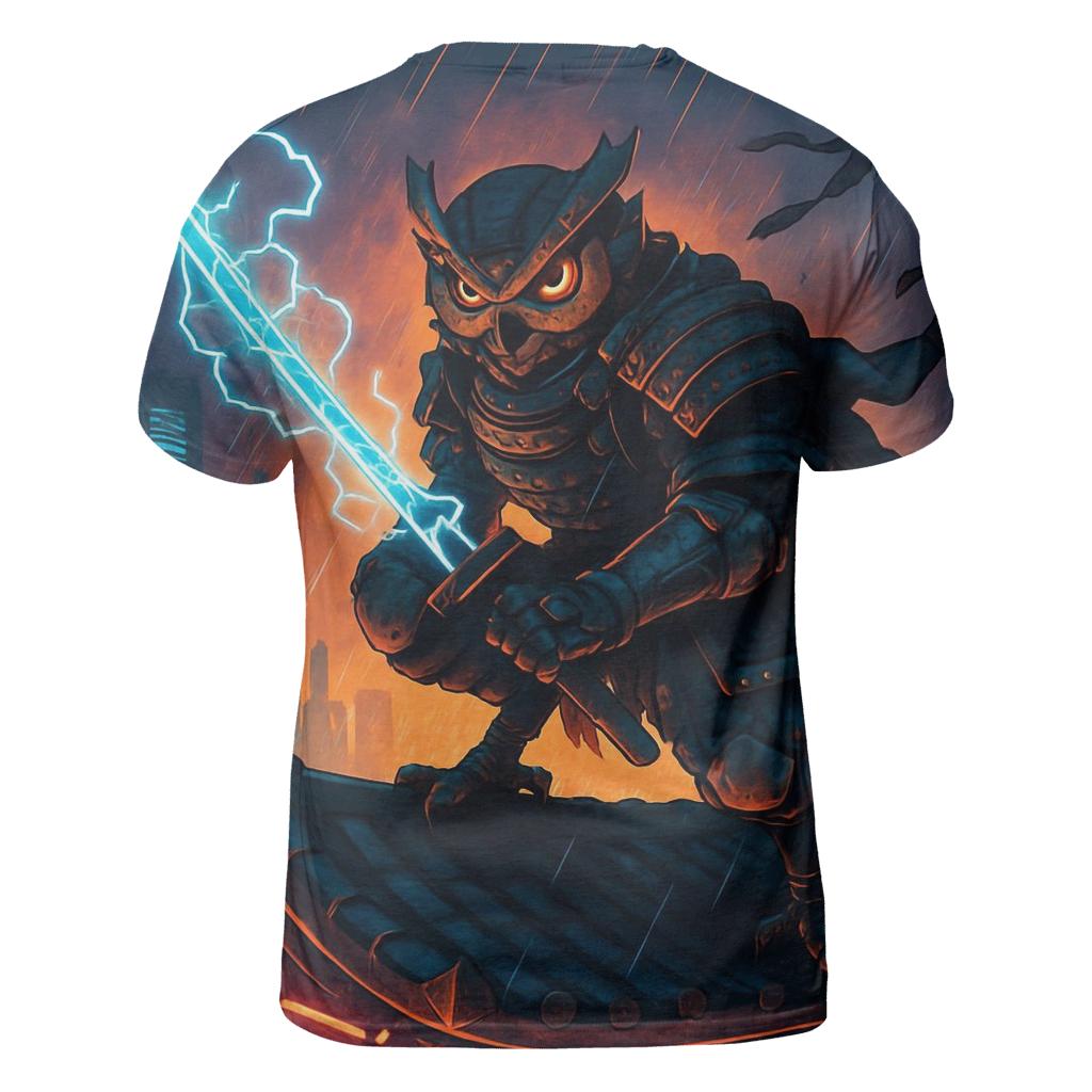 Voltage Samurai Owl statement graphic shirts