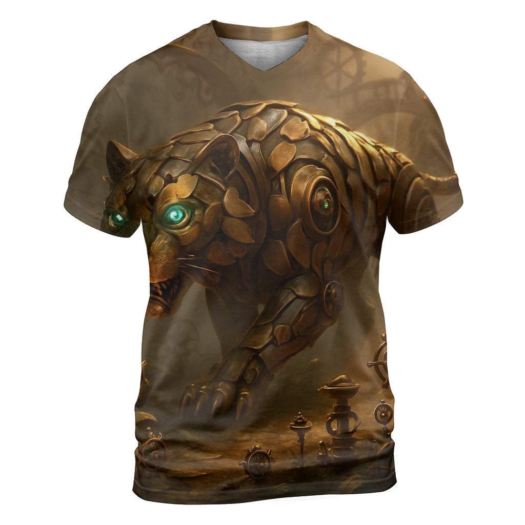 Mechanical Bloom Tiger vibrant all-over design tees