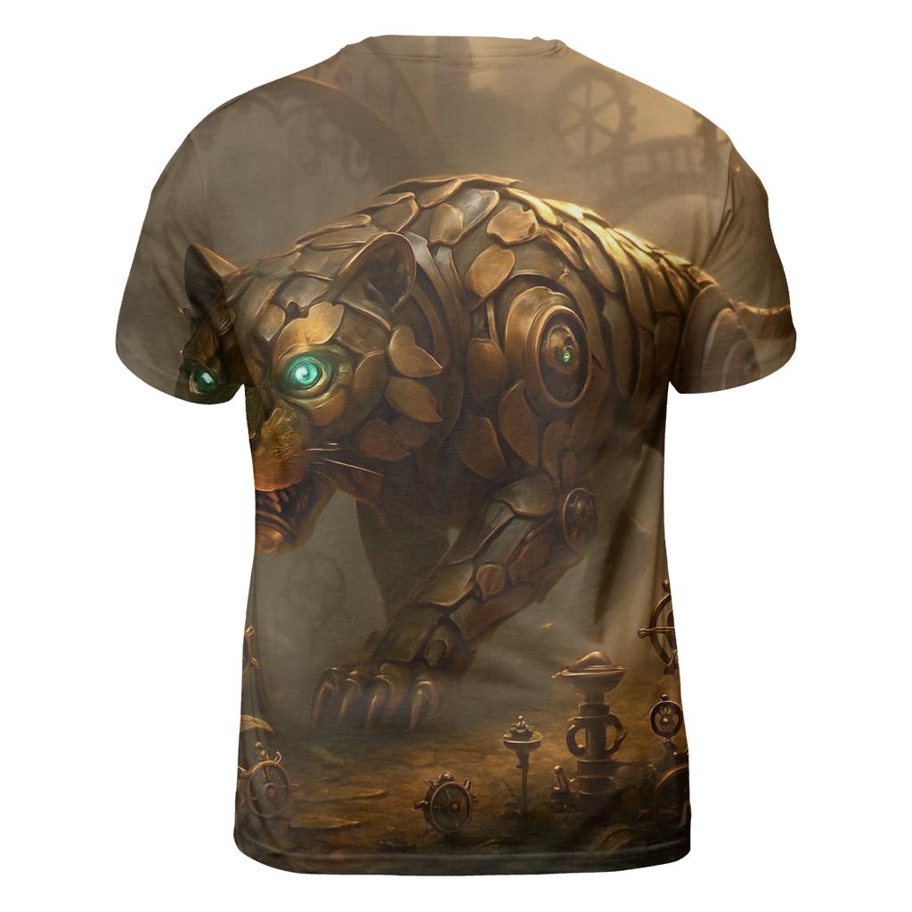 Mechanical Bloom Tiger vibrant all-over design tees