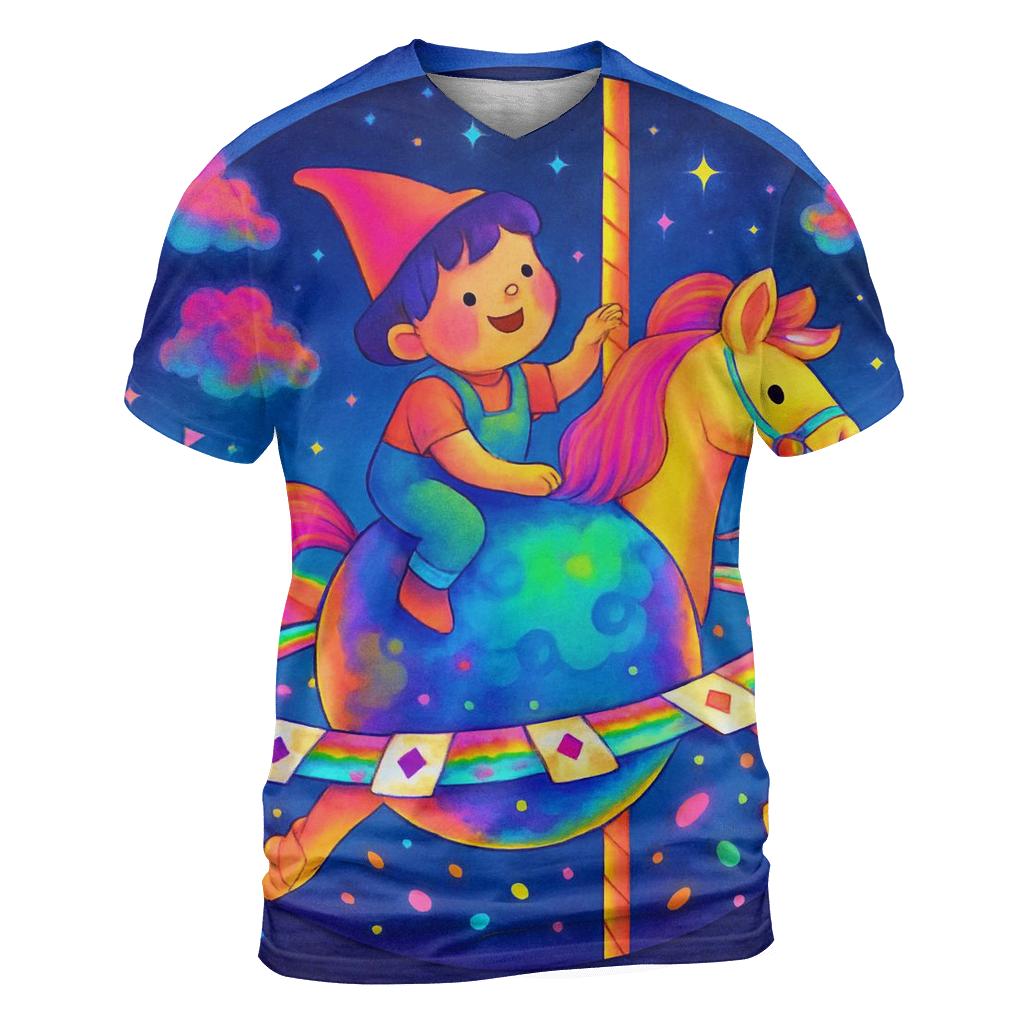 Cosmic Carousel Rider designer pattern shirts