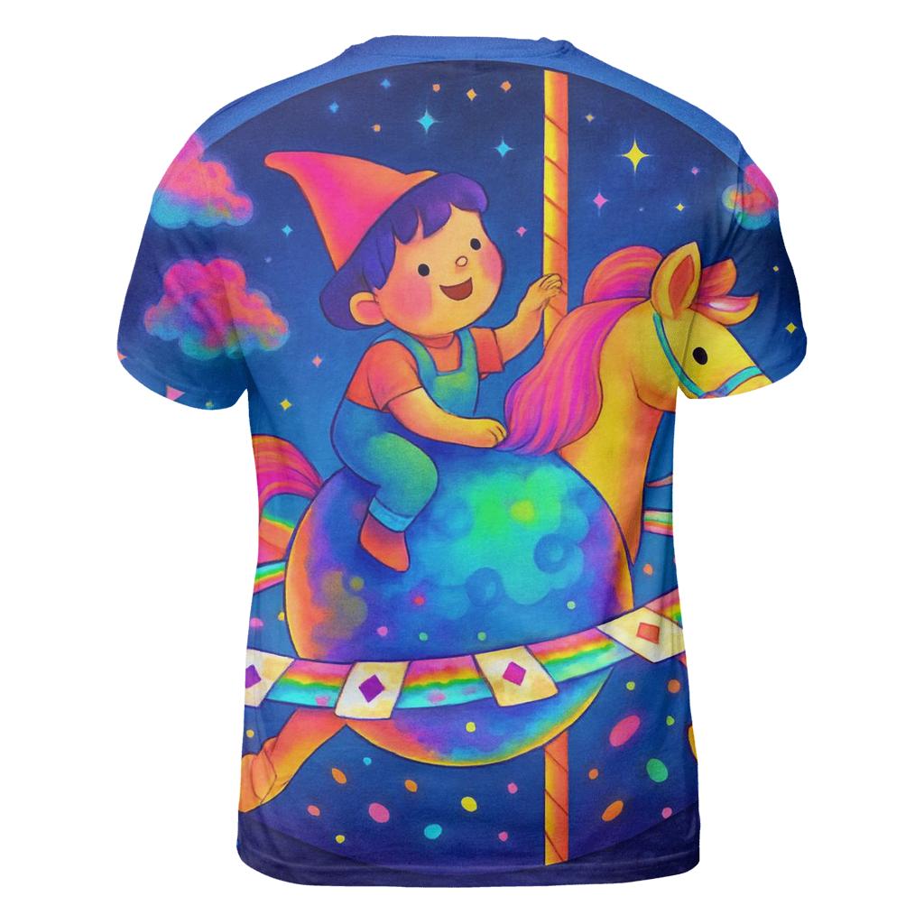 Cosmic Carousel Rider designer pattern shirts