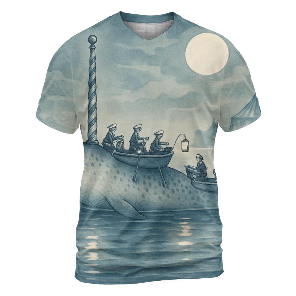 Moonlit Carousel Narwhal designer pattern shirts