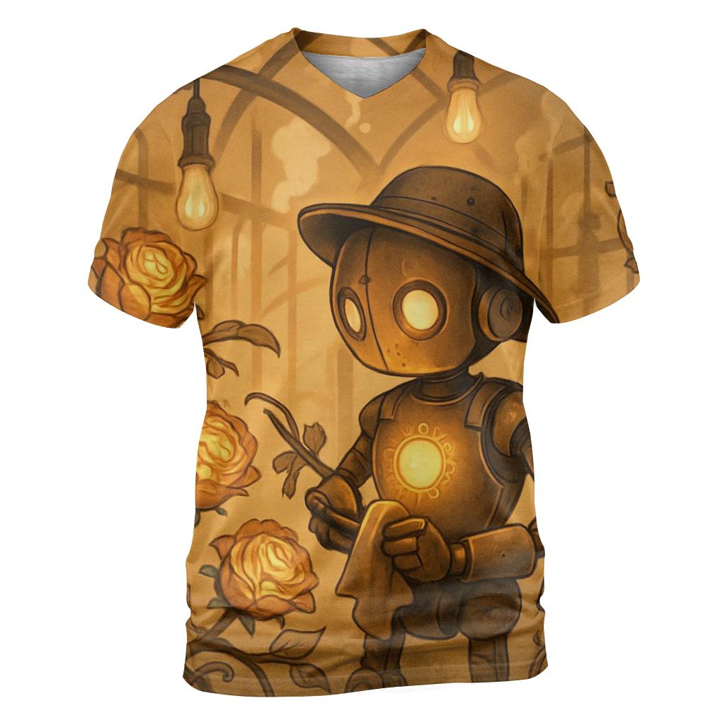 Solar Garden Automaton artistic all-over print tops