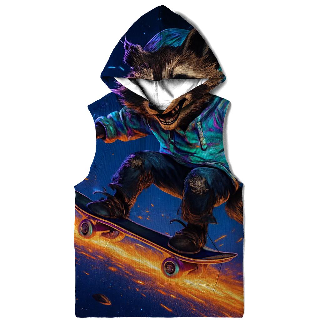 Celestial Skate Raccoon premium hoodies