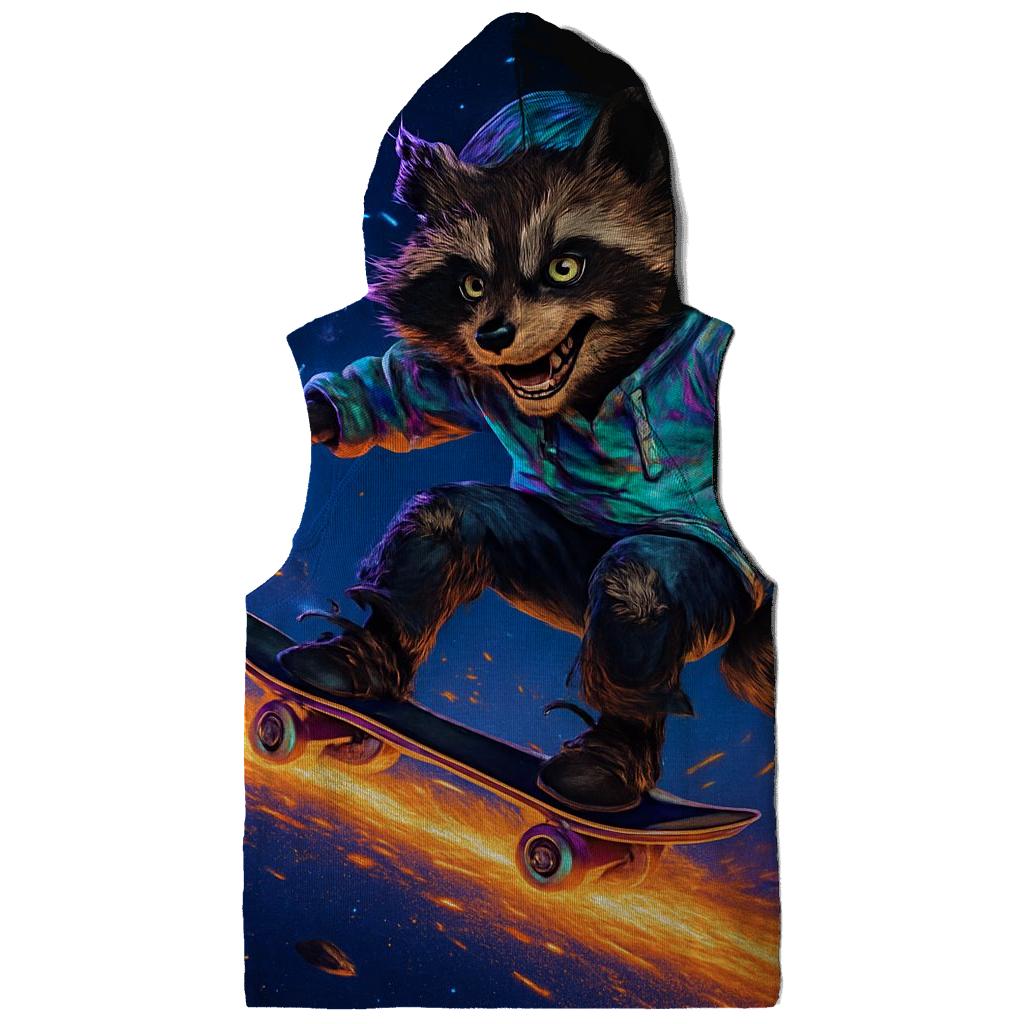 Celestial Skate Raccoon premium hoodies