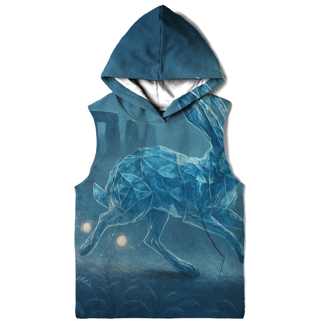 Crystalline Lantern Hare printed hoodies