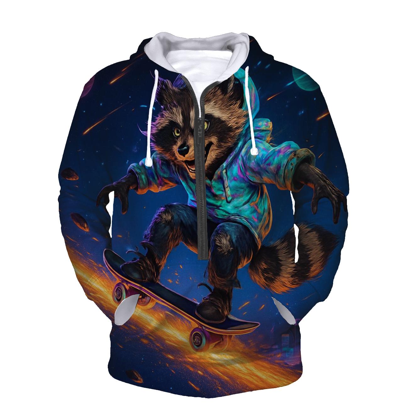 Celestial Skate Raccoon hoodie styles