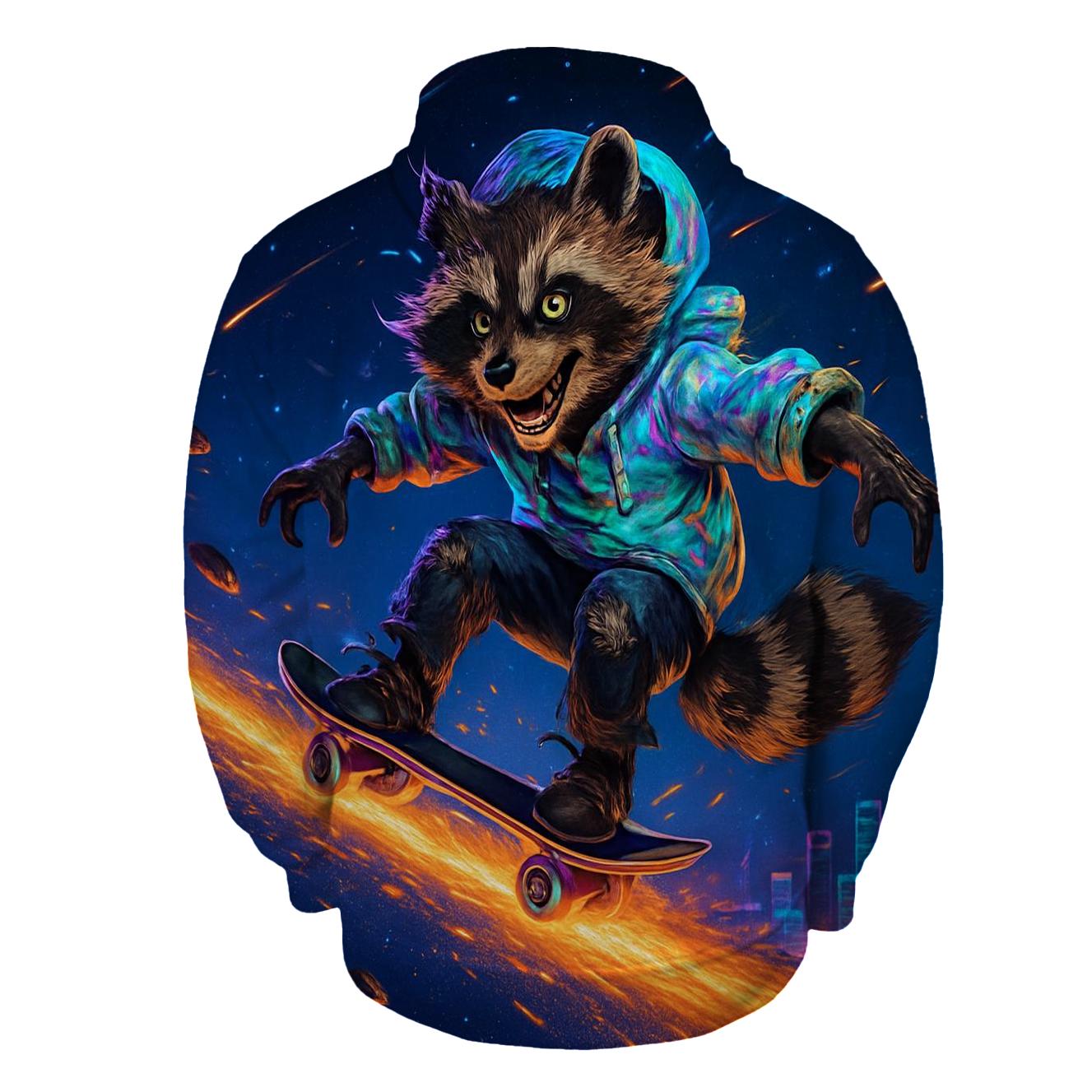 Celestial Skate Raccoon hoodie styles