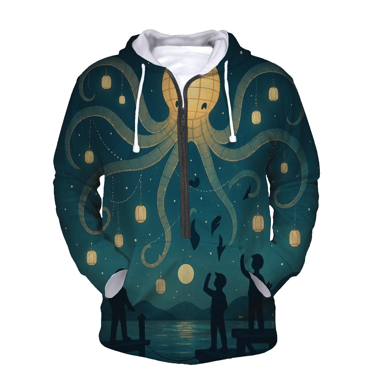 Starlit Paper Lantern Kraken printed hoodies