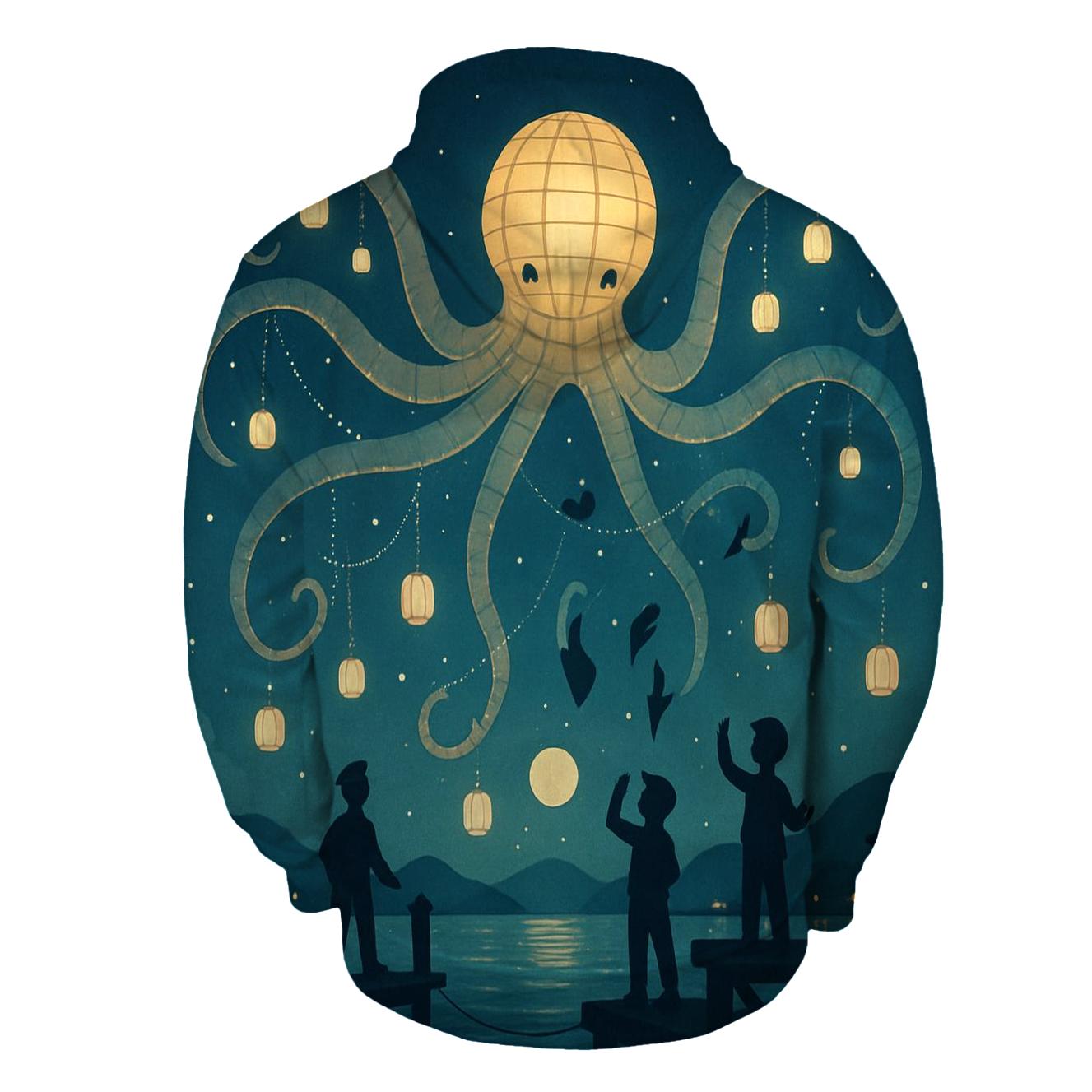 Starlit Paper Lantern Kraken printed hoodies