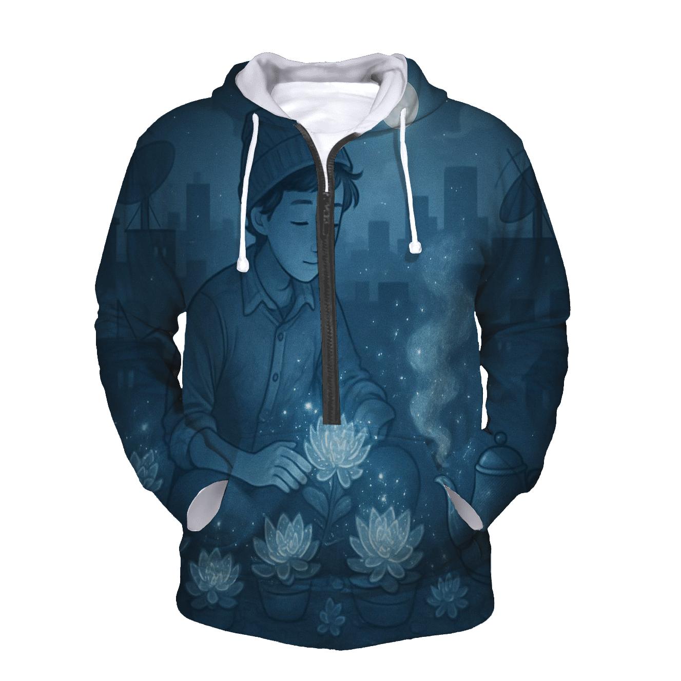 Sapphire Rooftop Gardener graphic hoodies