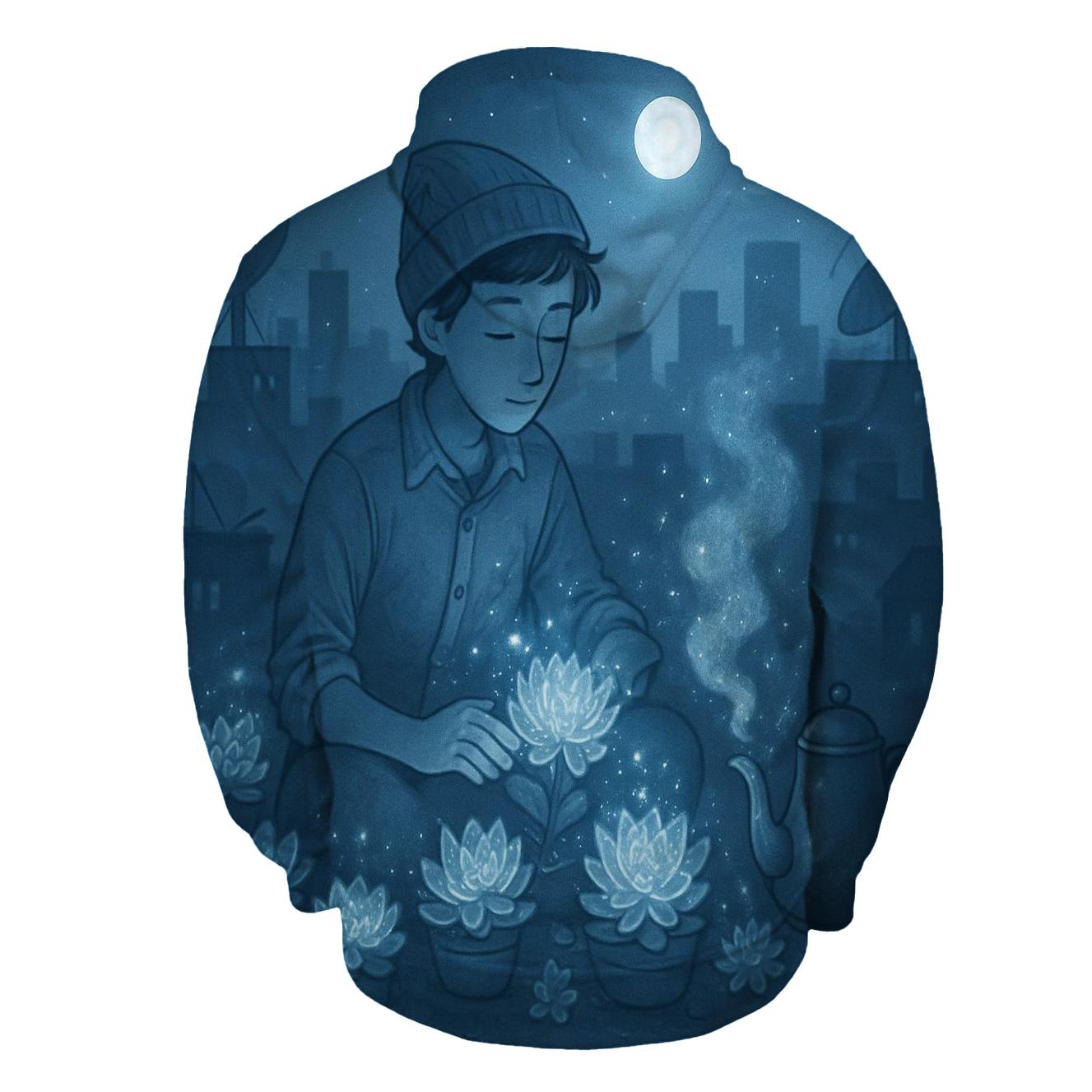 Sapphire Rooftop Gardener graphic hoodies