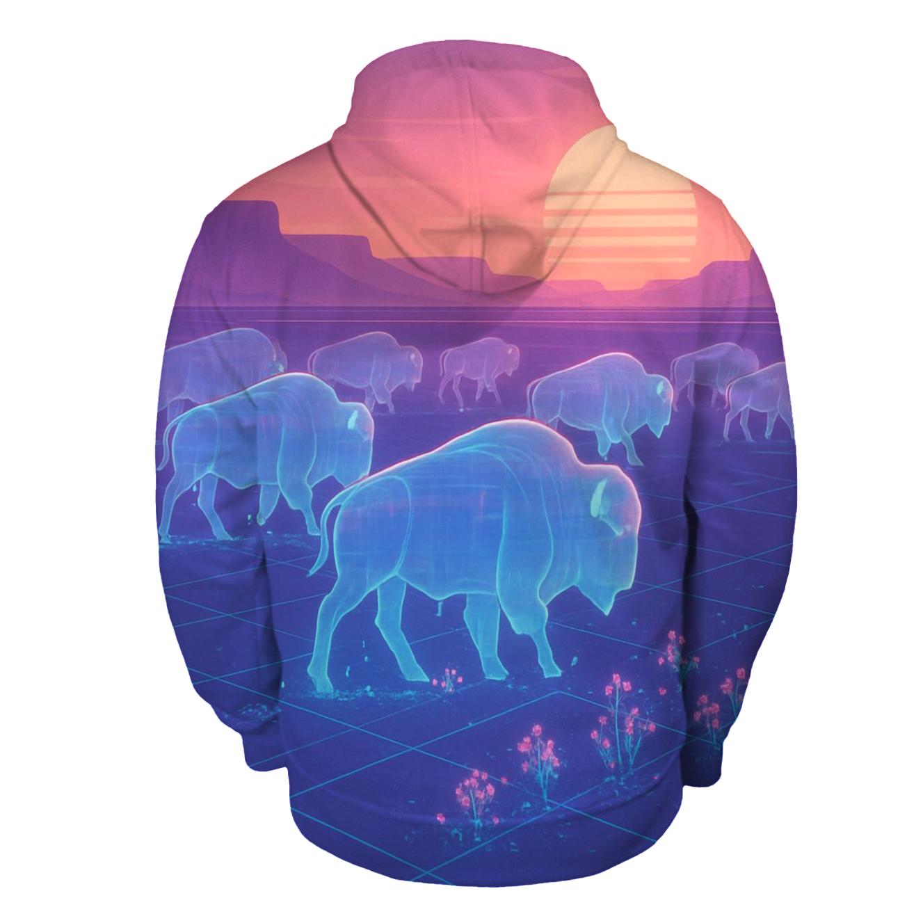Hologram Bison Caravan pullover hoodies