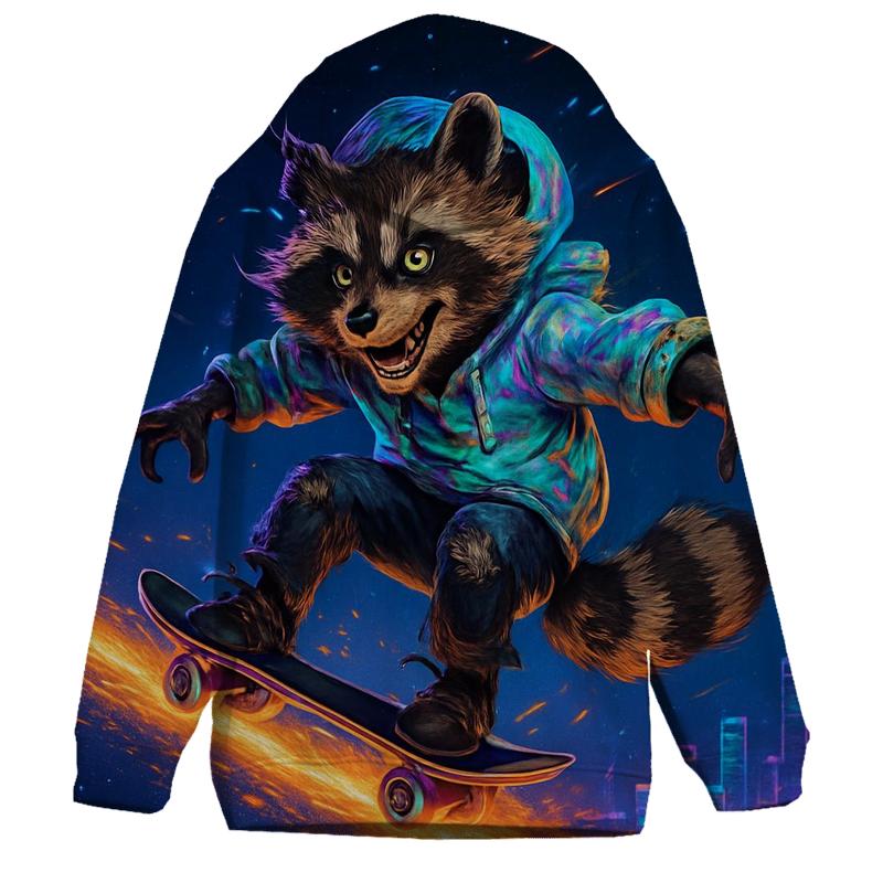Celestial Skate Raccoon designer hoodies