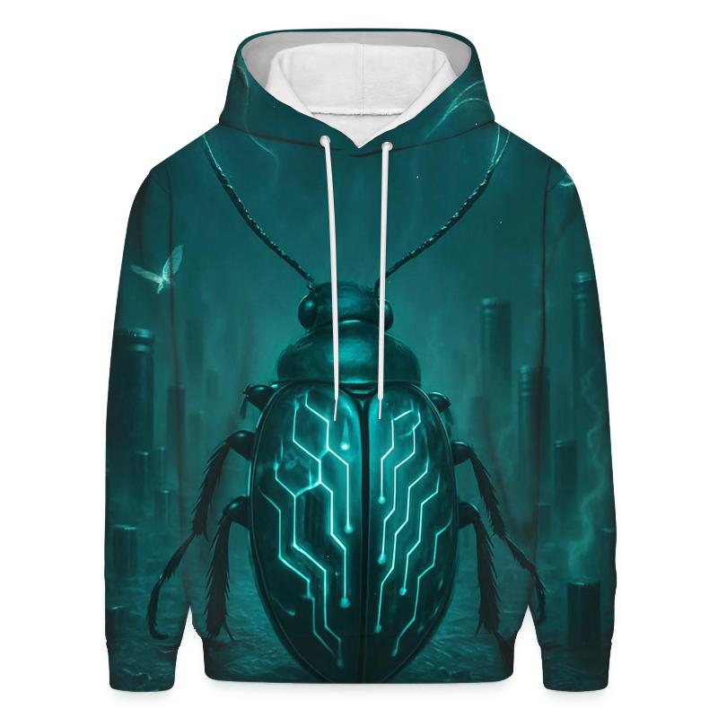 Circuitboard Monarch Beetle embroidered hoodies