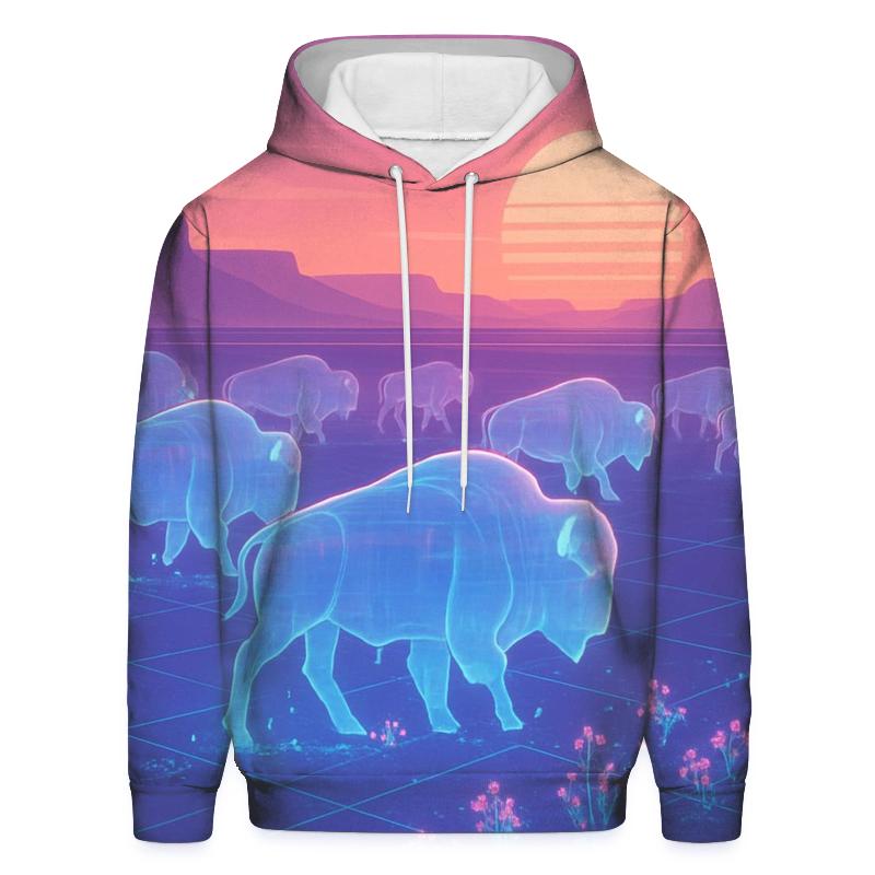 Hologram Bison Caravan zip-up hoodies