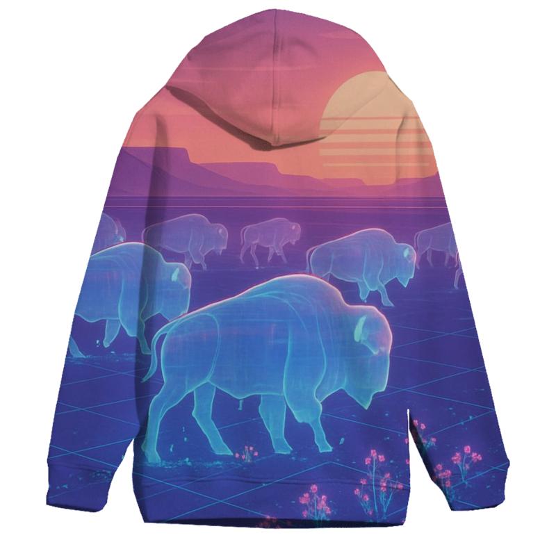 Hologram Bison Caravan zip-up hoodies