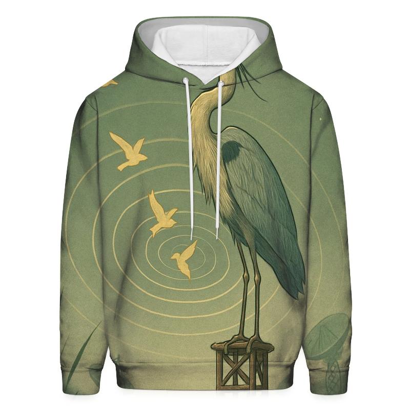 Halcyon Signal Heron printed hoodies